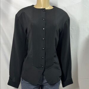 JORDAN WOMAN zs 18W shiny buttons Black Button-Up‎ Blouse